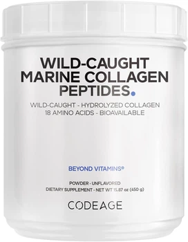 Гидролизованные коллагеновые пептиды дикой рыбы Codeage Hydrolyzed Fish Collagen Peptides 450 г