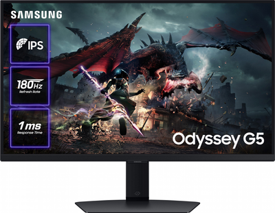 Монитор 27" Samsung Odyssey G50D (LS27DG502EIXCI) -- QHD 2K / IPS / 180Hz / 1 мс (GTG) / HDR10 / FreeSync Premium / G-Sync Compatible / Pivot / Black Equalizer (0T53HNMY400012) - Уценка