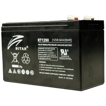 Аккумуляторная батарея герметичная AGM Ritar RT1290 12V 9Ah черная для ИБП и систем резервного питания (RT1290)