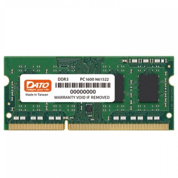 Оперативная память Dato SO-DIMM 4 ГБ DDR3L 1600 МГц CL11 Зеленый (DT4G3DSDLD16)