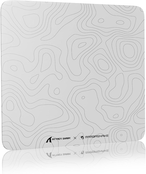 Стеклянный Коврик Для Мыши ATTACK SHARK CM05 White 450x400 мм (XL) Чрезвычайно Гладкая Поверхность, 9H Закаленный Glasspad. 5мм толщина