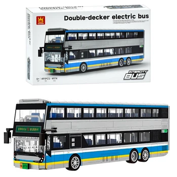 Конструктор Детский Автобус двухэтажный, 4974, 32.8 см, 491 деталь