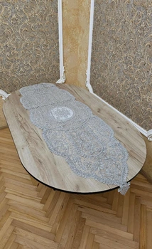 Оксамитова серветка Versace Style 60х200см сіра