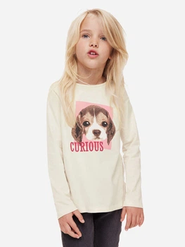 Детский лонгслив для девочки H&M 922700046c29 110-116 см Бежевый (KC1000000051653)