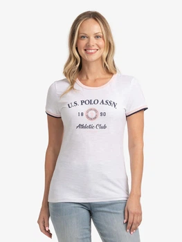 Футболка бавовняна жіноча U.S. Polo Assn 216508-2J00A(White) XS Біла (786662115756)