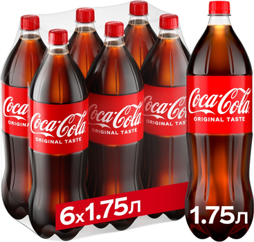 Упаковка безалкогольного напитка Coca-Cola 1.75 л х 6 шт (5449000152268)