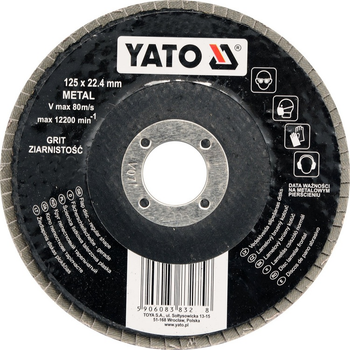 Ściernica YATO listkowa płaska P40 125 mm (YT-83272)
