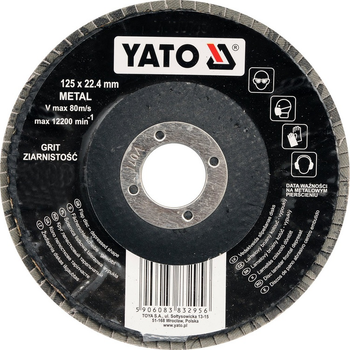 Ściernica YATO listkowa wypukła P80 125 mm (YT-83294)