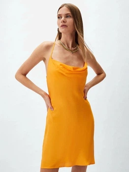 Платье короткое летнее женское H&M 1090688003c29 L Оранжевое (KC1000000051055)