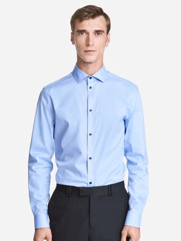 Сорочка бавовняна чоловіча H&M 395127005c29 M Блакитна (KC1000000051439)