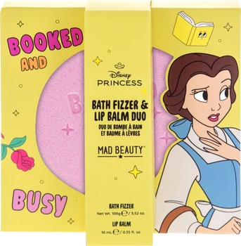 Набір Mad Beauty Princess Belle Бель Бомбочка для ванни 100 г + Бальзам для губ 10 мл (5061038773262)