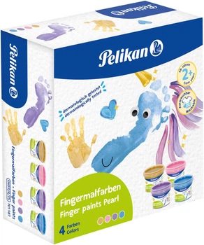 Набір пальчикових фарб Pelikan Pearl Перламутрових 100 г х 4 шт (701587) (4012700701589)