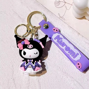 Куроми брелок фиолетовый для ключей, на рюкзак или сумку. Kuromi