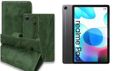 Книга-трансформер Armor для планшета Realme Pad 10.4, цвет Green crocodile