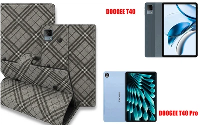 Книга-трансформер Armor для планшета DOOGEE T40, DOOGEE T40 Pro, цвет Kletka