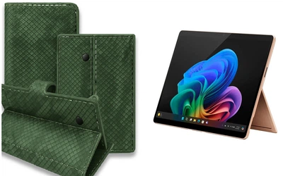 Книга-трансформер Armor для планшета Microsoft Surface Pro 10, Pro 11, Pro 11 X Elite, цвет Green crocodile