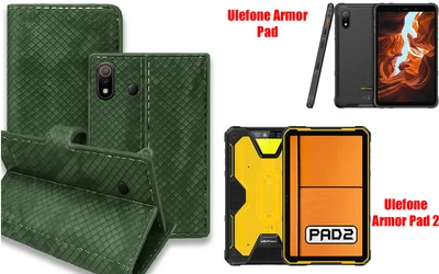 Книга-трансформер Armor для планшета Ulefone Armor Pad, Armor Pad 2, цвет Green crocodile