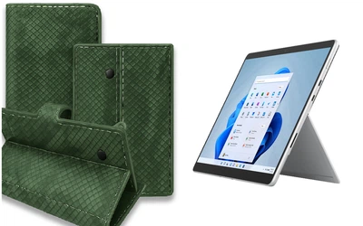 Книга-трансформер Armor для планшета Microsoft Surface Pro 8, Pro 9, цвет Green crocodile