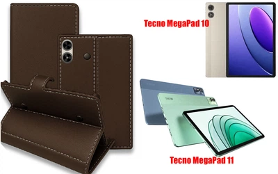 Книга-трансформер Armor для планшета Tecno MegaPad 10, MegaPad 11, цвет TM brown