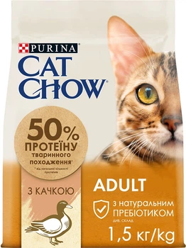 Сухий корм для дорослих котів Purina Cat Chow Adult з качкою 1.5 кг (7613035394117)A