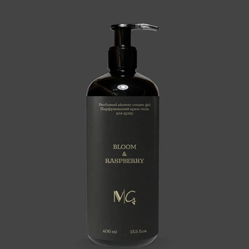 Крем-гель парфумований для душа з алое вера, олією авокадо та В5 "Bloom & Rasberry" MG, 400 мл