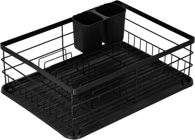 Suszarka do naczyń Springos metalowa 42 x 31.5 x 14.5 cm Czarna (5907719473178)
