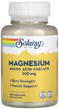Магний Хелат Solaray Magnesium Amino Acid Chelate 200 мг 100 вег капс