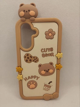 Детский резиновый чехол Happy Bear для Samsung Galaxy A16 Бежевый