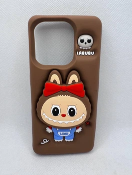 Дитячий гумовий чохол Labubu для Oppo A3x 5G / A3x 4G / A40 4G / A60 5G / A3 5G з підставкою тримачем Коричневий