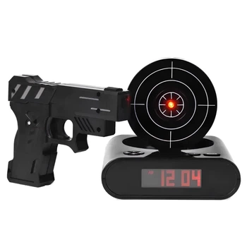 Годинник-будильник мішень та пістолет Gun Alarm Clock