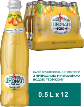 Упаковка лимонаду Borjomi Limonati Груша 0.5 л х 12 шт. (4860019003326)