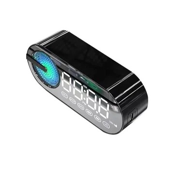 Електронний настільний годинник і Bluetooth колонка Clock Speaker G30 з FM радіо чорний