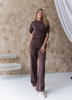 Женская футболка вязаная ART KNIT шоколад, XL 040584
