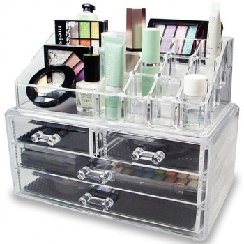 Настольный акриловый органайзер для косметики HLV Cosmetic Storage Box
