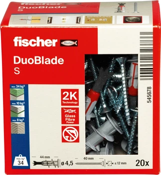 Дюбель Fischer DuoBlade S з шурупом для гіпсокартону 20 шт. 545678 (4048962323733)