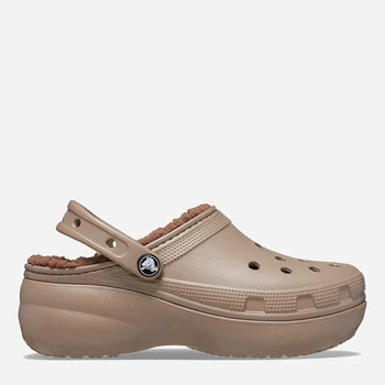 Жіночі крокси утеплені Crocs Classic Platform Lined Clog W Mrm 207938-195 34-35 (W5) 21 см Коричневі (196265516438)