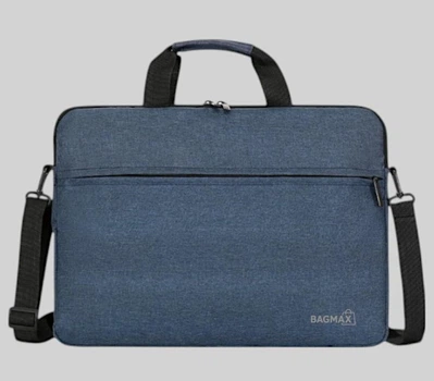 Сумка для ноутбука Bagmax 17.3" плоская с карманом для аксессуаров и плечевым ремнем Темно-синий (S528-3)