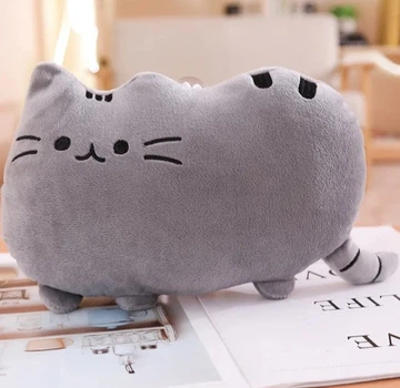 Мягкая игрушка подушка кот Пушин 40 см (серый)