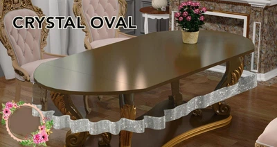 Овальна силіконова скатертина Crystal 120х150см - срібна