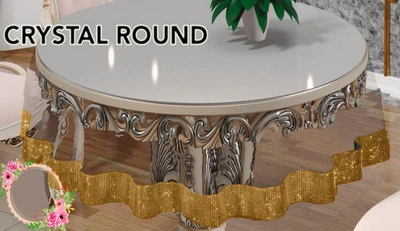 Кругла силіконова скатертина Crystal 150см - золота