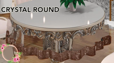 Кругла силіконова скатертина Crystal 150см - бронзова