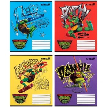 Зошит шкільний Kite Ninja Turtles 12 аркушів, коса лінія NT25-235