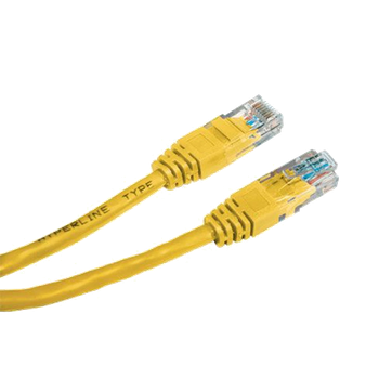 Патч-корд неэкранированный EServer UTP Cat 5E 0.5м Yellow для подключения сетевого оборудования, локальных сетей и передачи данных