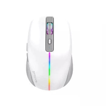 Беспроводная мышь Proove Comet Bluetooth 5.0+2.4ГГц 1600dpi с RGB подсветкой белая 500мАч