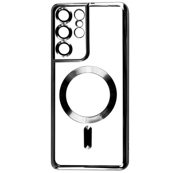 TPU чохол Fibra Chrome with MagSafe Samsung Galaxy S21 Ultra Black Без бренду