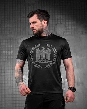 Чоловіча футболка Black Oblivion з принтом орел Black S