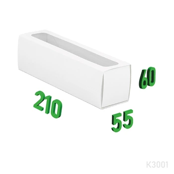 Коробка для суши "Пенал з віконцем" 210х55х60 мм. Картон белый, 100 шт.