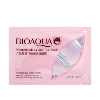 Патчі під очі Bioaqua Nonapeptide Sakura Eye Mask з пептидами та пелюстками сакури