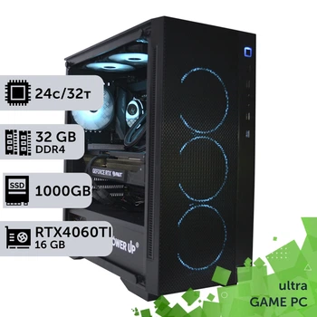 Игровой компьютер GamePC Ultra #266 Core i9 14900K / 32 GB / SSD 1TB / GeForce RTX 4060Ti 16GB геймерский системный блок для киберспорта и стриминга