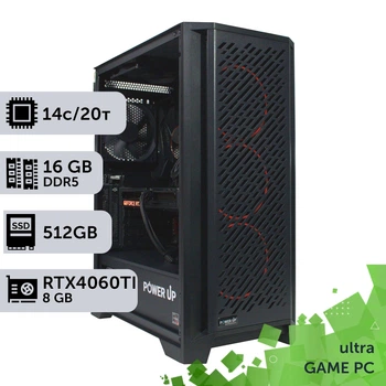 Игровой компьютер GamePC Ultra #289 Core i5 14600K / 16 GB / SSD 512GB / GeForce RTX 4060Ti 8GB геймерский системный блок для киберспорта и стриминга